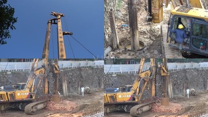 建筑工程機(jī)械旋挖鉆機(jī)市政建設(shè)工地施工現(xiàn)場_3840X2160_高清視頻素材下載(編號:1600885)_實(shí)拍視頻